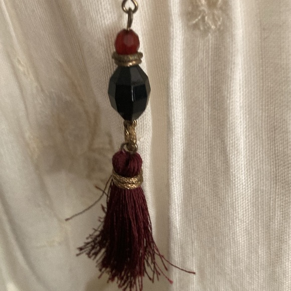 CHICO’S Multi Bead and Metal Necklace with Tassel - Picture 2 of 3